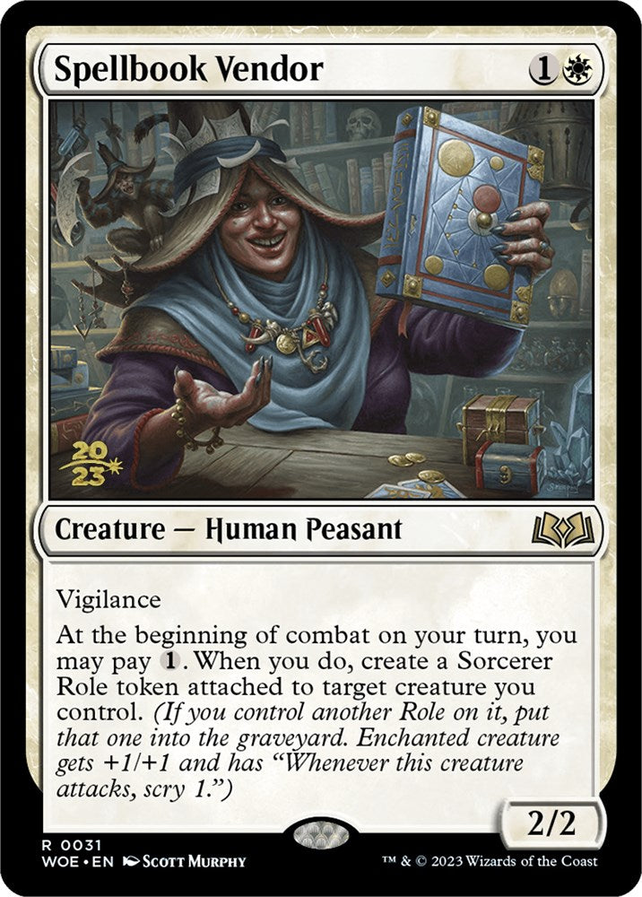 Spellbook Vendor [Wilds of Eldraine Prerelease Promos] | Anubis Games and Hobby