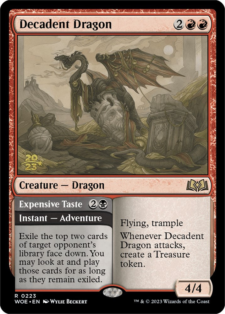 Decadent Dragon // Expensive Taste [Wilds of Eldraine Prerelease Promos] | Anubis Games and Hobby