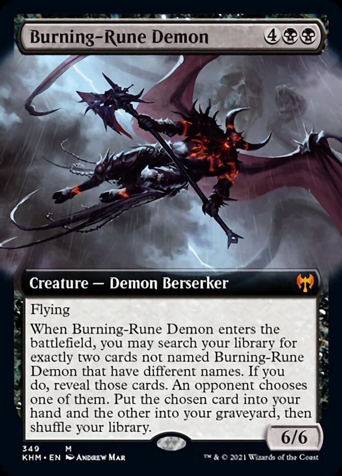 Burning-Rune Demon (Extended Art) [Kaldheim] | Anubis Games and Hobby