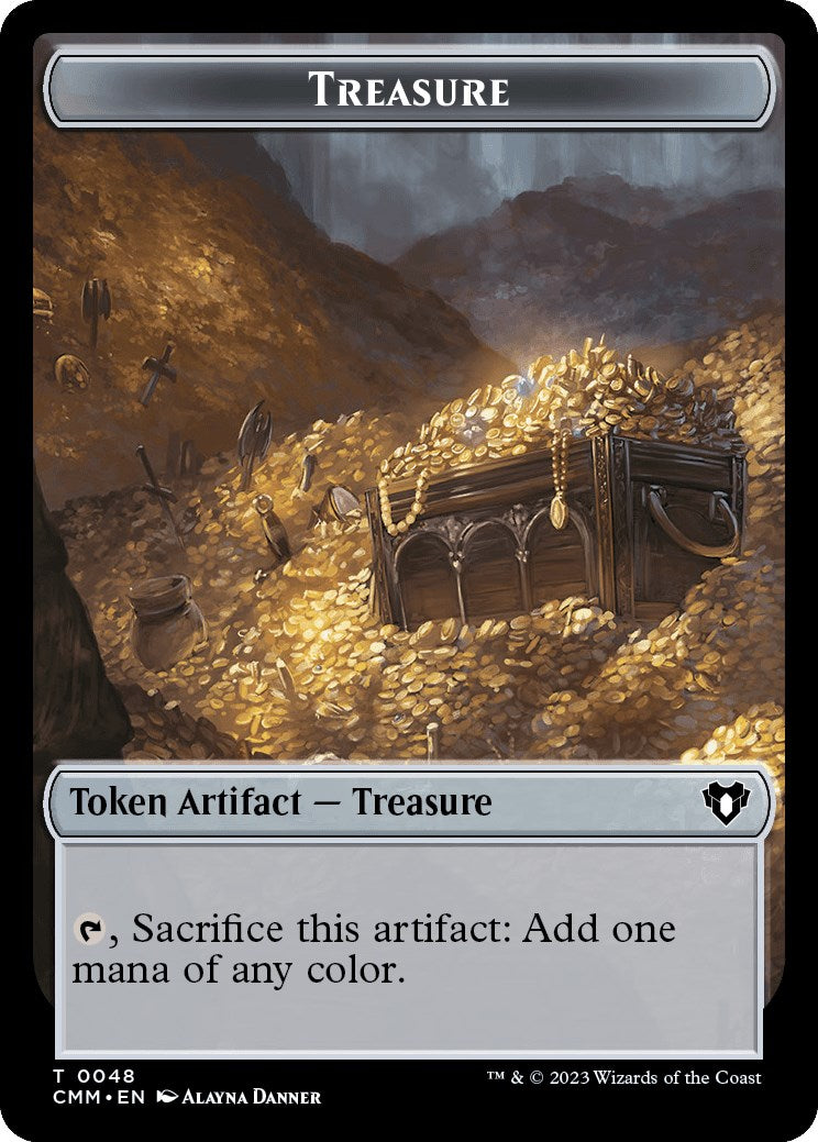 Treasure // Elephant Double-Sided Token [Commander Masters Tokens] | Anubis Games and Hobby