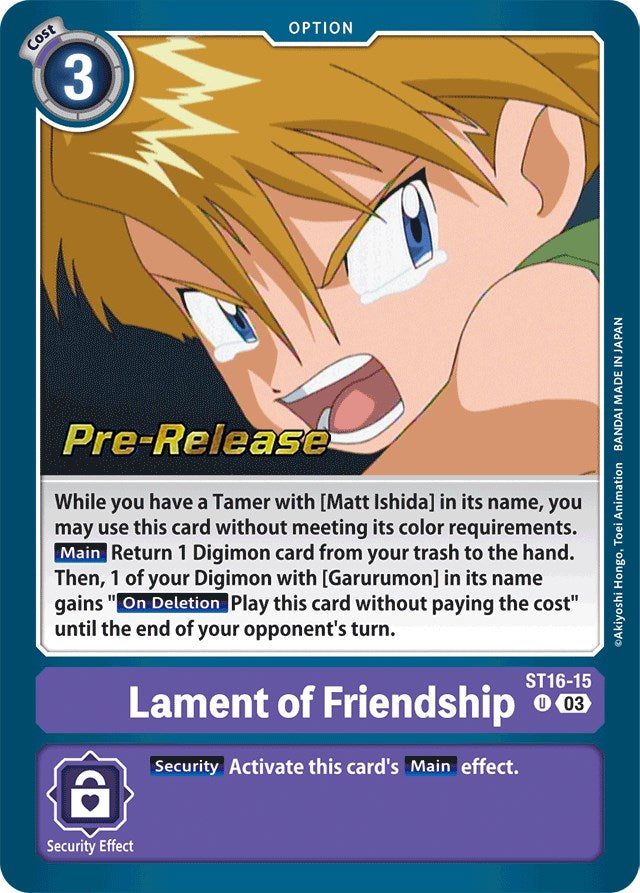 Lament of Friendship [ST16-15] [Starter Deck: Wolf of Friendship Pre-Release Cards] | Anubis Games and Hobby