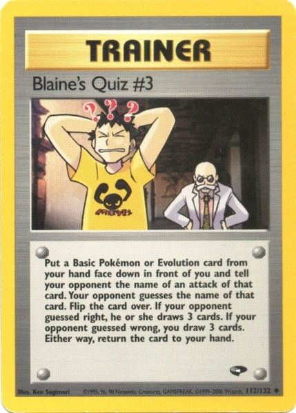 Blaine's Quiz #3 (112/132) [Gym Challenge Unlimited] | Anubis Games and Hobby