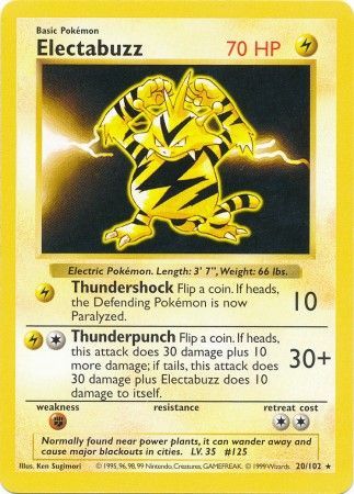 Electabuzz (20/102) [Base Set Shadowless Unlimited] | Anubis Games and Hobby