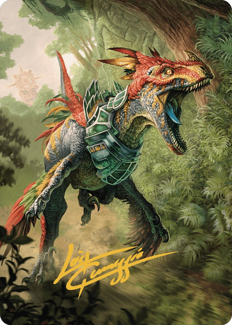 Dinosaur Token Art Card (Gold-Stamped Signature) [The Lost Caverns of Ixalan Art Series] | Anubis Games and Hobby