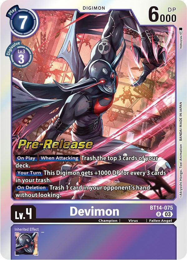 Devimon [BT14-075] [Blast Ace Pre-Release Cards] | Anubis Games and Hobby