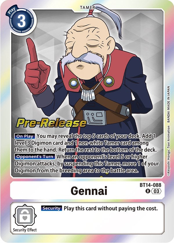 Gennai [BT14-088] [Blast Ace Pre-Release Cards] | Anubis Games and Hobby