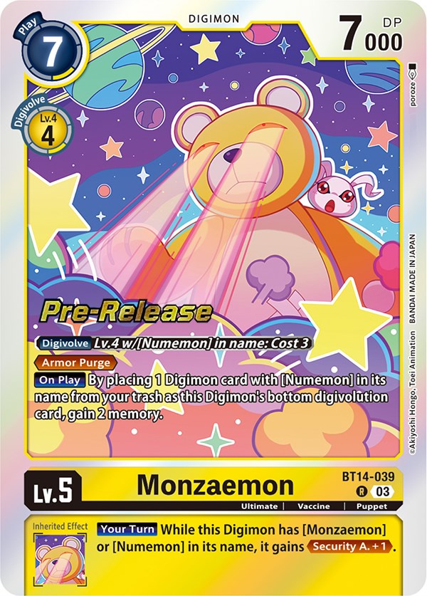 Monzaemon [BT14-039] [Blast Ace Pre-Release Cards] | Anubis Games and Hobby