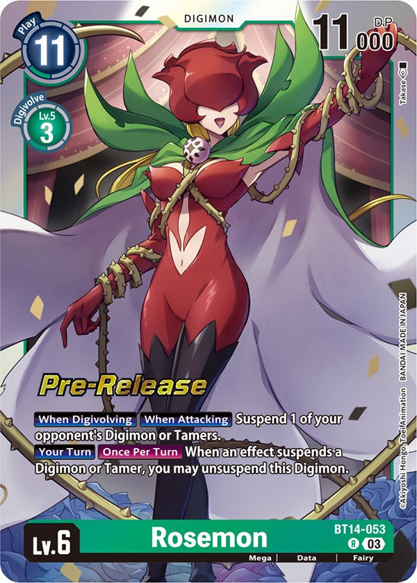 Rosemon [BT14-053] [Blast Ace Pre-Release Cards] | Anubis Games and Hobby