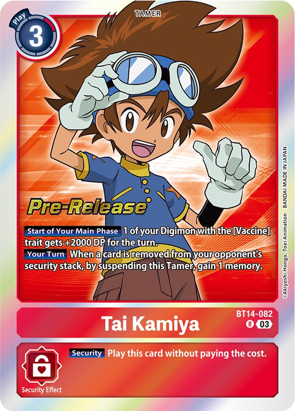 Tai Kamiya [BT14-082] [Blast Ace Pre-Release Cards] | Anubis Games and Hobby