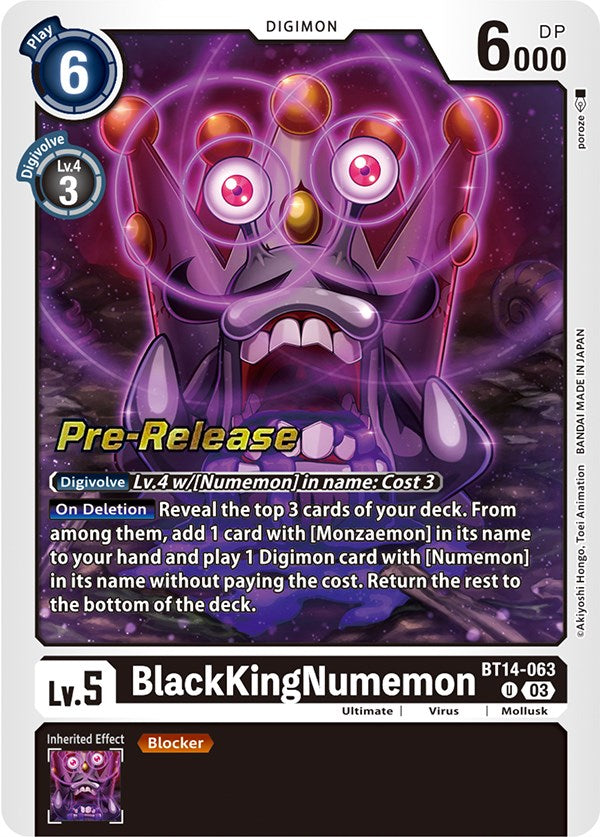 BlackKingNumemon [BT14-063] [Blast Ace Pre-Release Cards] | Anubis Games and Hobby