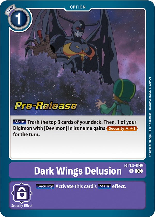 Dark Wings Delusion [BT14-099] [Blast Ace Pre-Release Cards] | Anubis Games and Hobby