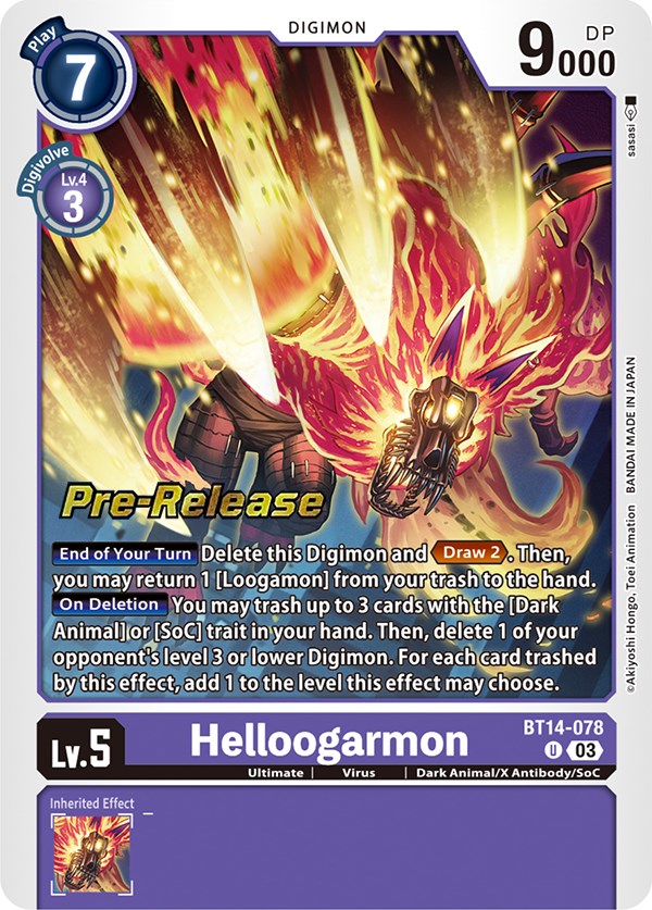 Helloogarmon [BT14-078] [Blast Ace Pre-Release Cards] | Anubis Games and Hobby