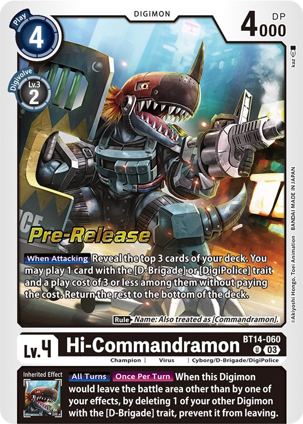 Hi-Commandramon [BT14-060] [Blast Ace Pre-Release Cards] | Anubis Games and Hobby