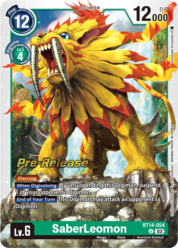 SaberLeomon [BT14-054] [Blast Ace Pre-Release Cards] | Anubis Games and Hobby