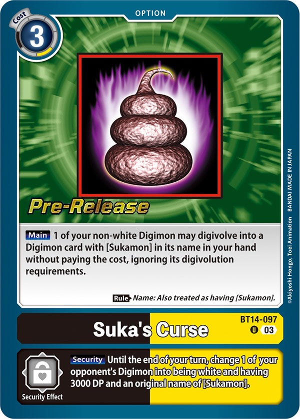 Suka's Curse [BT14-097] [Blast Ace Pre-Release Cards] | Anubis Games and Hobby