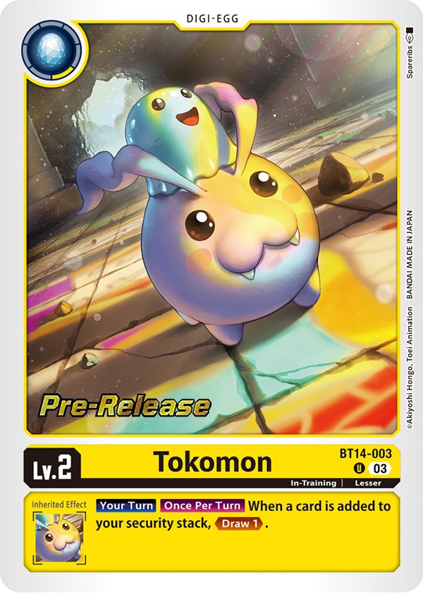 Tokomon [BT14-003] [Blast Ace Pre-Release Cards] | Anubis Games and Hobby