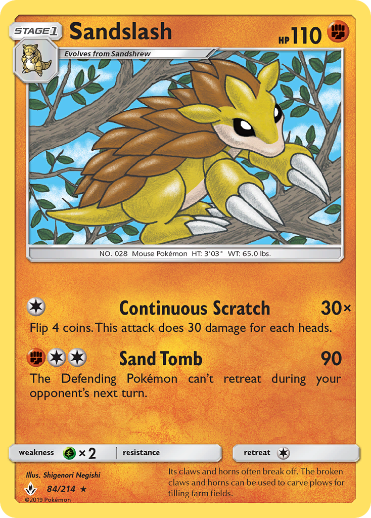 Sandslash (84/214) [Sun & Moon: Unbroken Bonds] | Anubis Games and Hobby