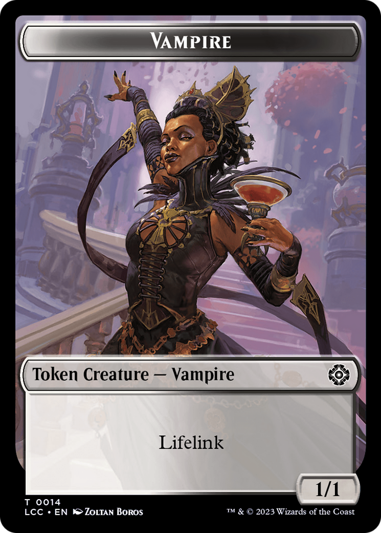Vampire (0014) // Vampire Demon Double-Sided Token [The Lost Caverns of Ixalan Commander Tokens] | Anubis Games and Hobby
