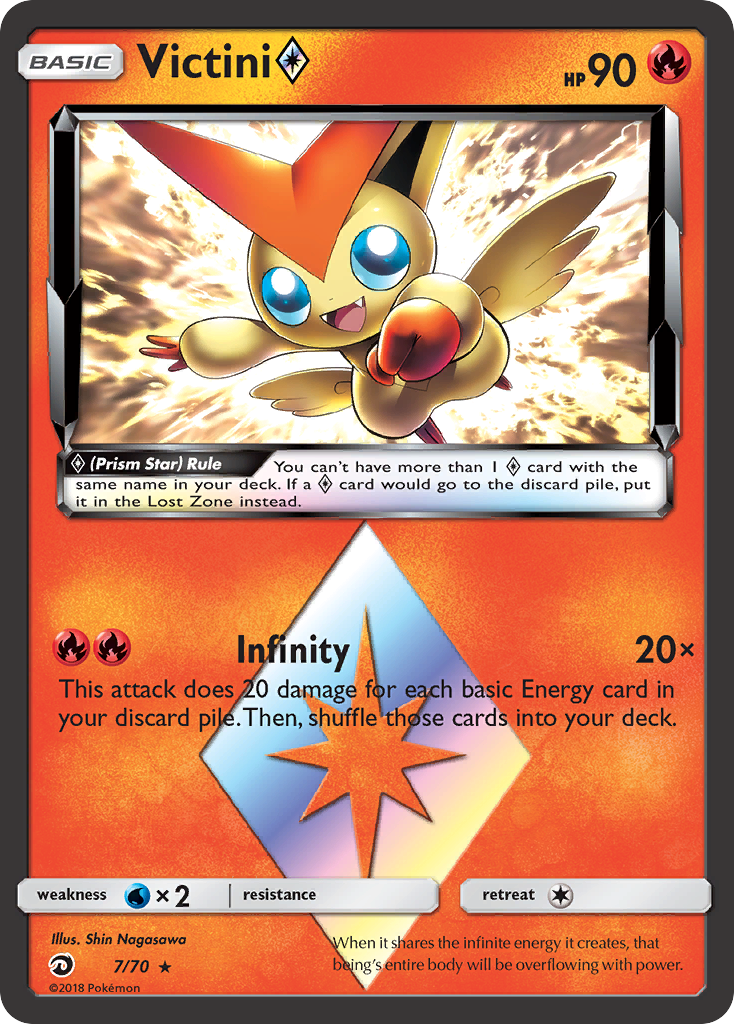 Victini (7/70) (Prism Star) [Sun & Moon: Dragon Majesty] | Anubis Games and Hobby