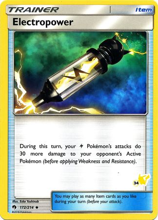 Electropower (172/214) (Pikachu Stamp #34) [Battle Academy 2020] | Anubis Games and Hobby