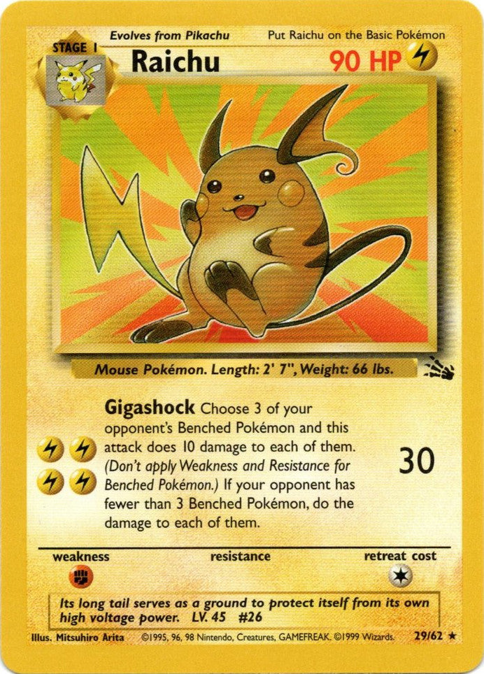 Raichu (29/62) [Fossil Unlimited] | Anubis Games and Hobby