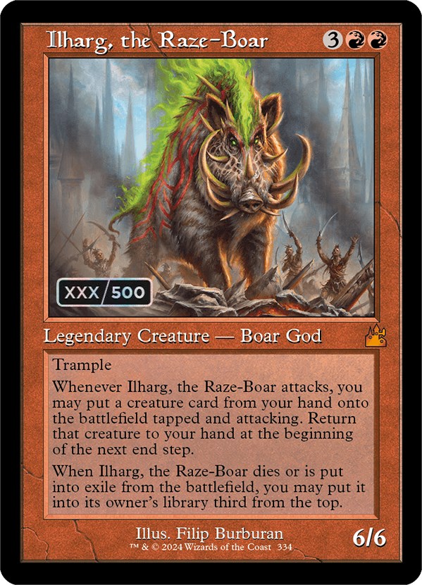 Ilharg, the Raze-Boar (Retro) (Serialized) [Ravnica Remastered] | Anubis Games and Hobby