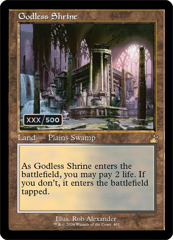 Godless Shrine (Retro) (Serialized) [Ravnica Remastered] | Anubis Games and Hobby