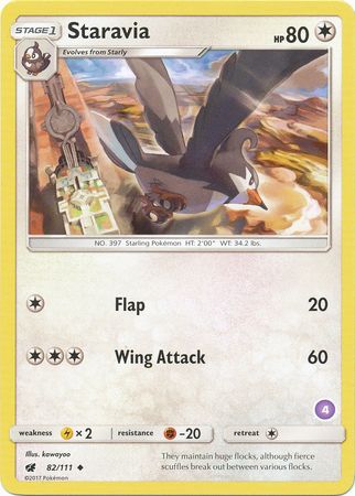 Staravia (82/111) (Deck Exclusive #4) [Sun & Moon: Trainer Kit - Alolan Sandslash] | Anubis Games and Hobby