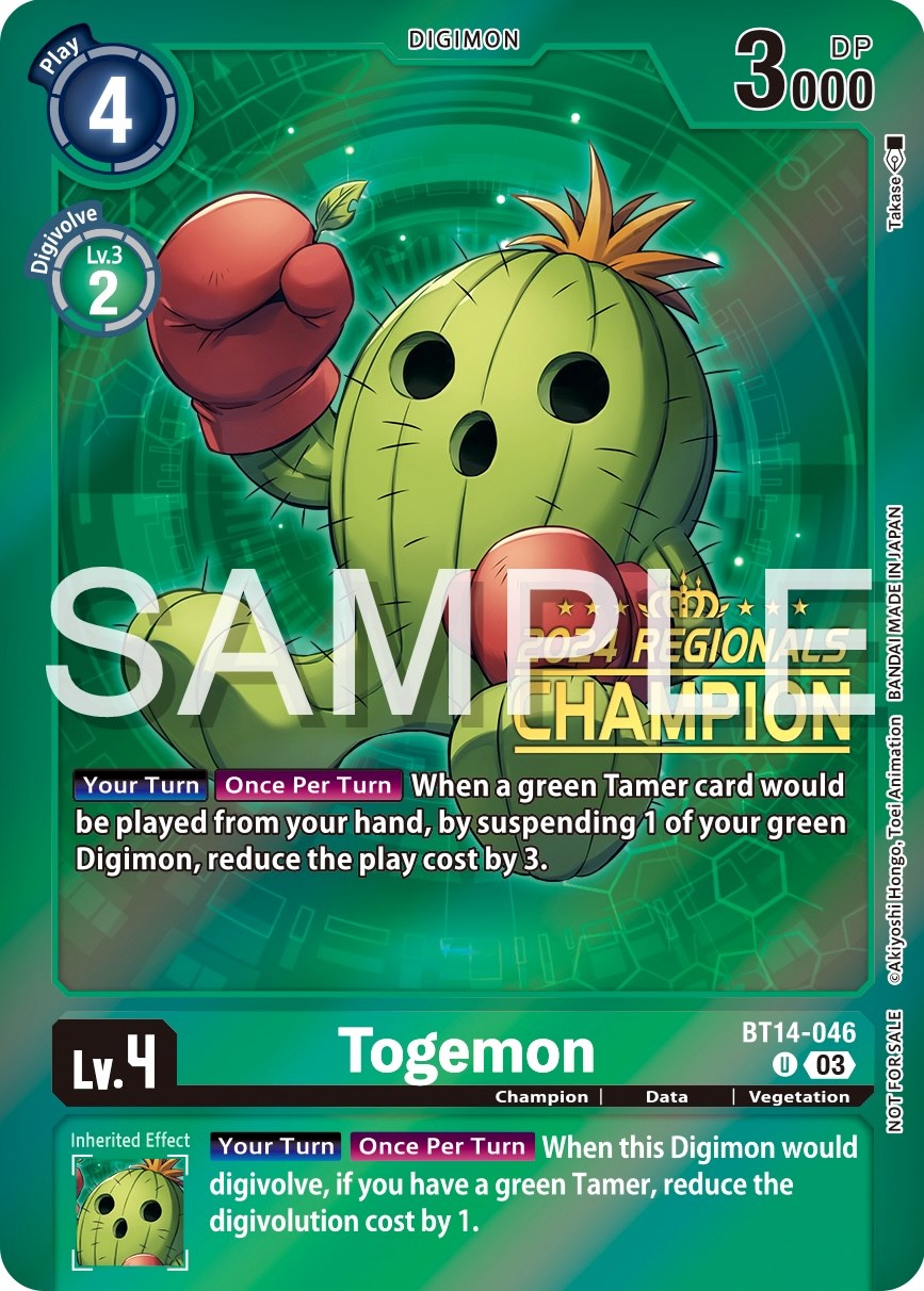 Togemon [BT14-046] (2024 Regionals Champion) [Blast Ace Promos] | Anubis Games and Hobby