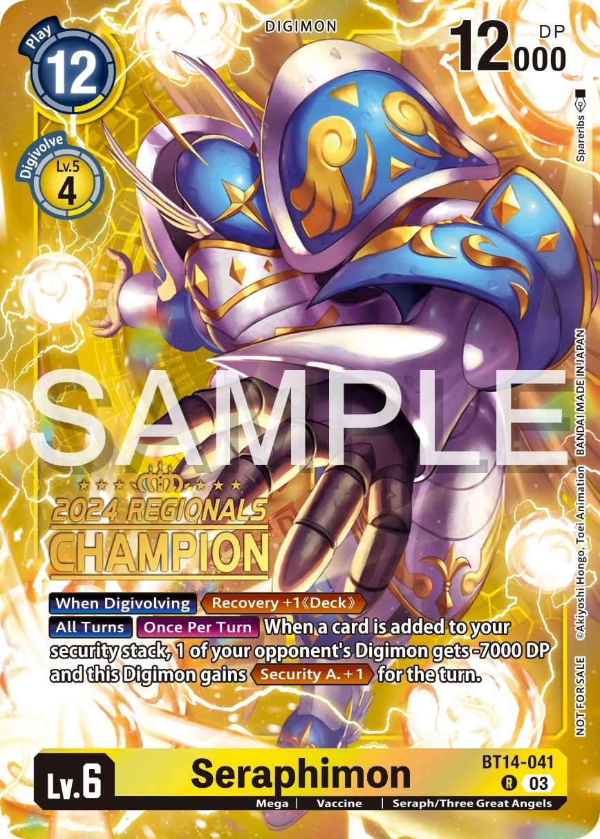 Seraphimon [BT14-041] (2024 Regionals Champion) [Blast Ace Promos] | Anubis Games and Hobby