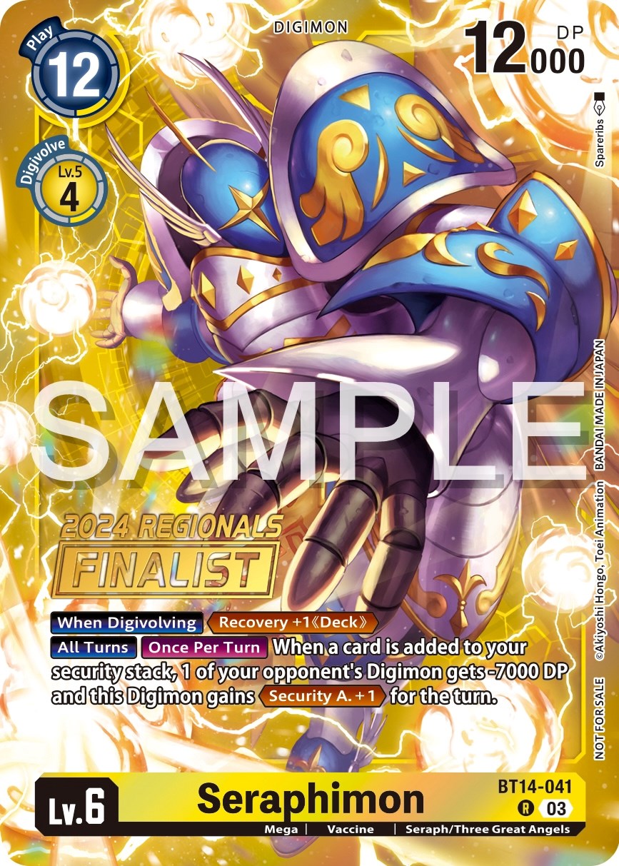 Seraphimon [BT14-041] (2024 Regionals Finalist) [Blast Ace Promos] | Anubis Games and Hobby