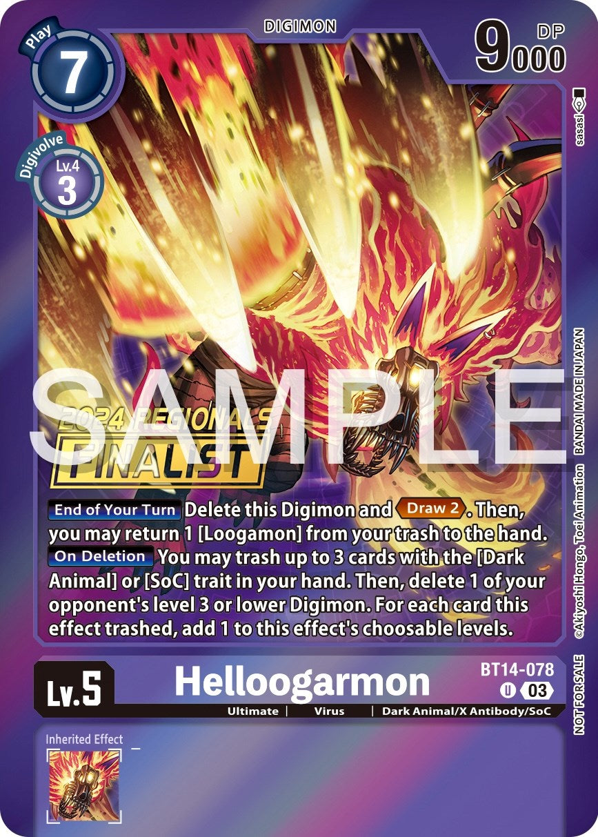 Helloogarmon [BT14-078] (2024 Regionals Finalist) [Blast Ace Promos] | Anubis Games and Hobby