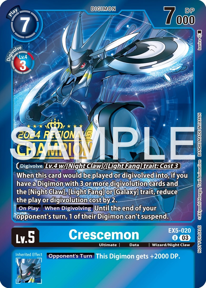 Crescemon [EX5-020] (2024 Regionals Champion) [Animal Colosseum Promos] | Anubis Games and Hobby