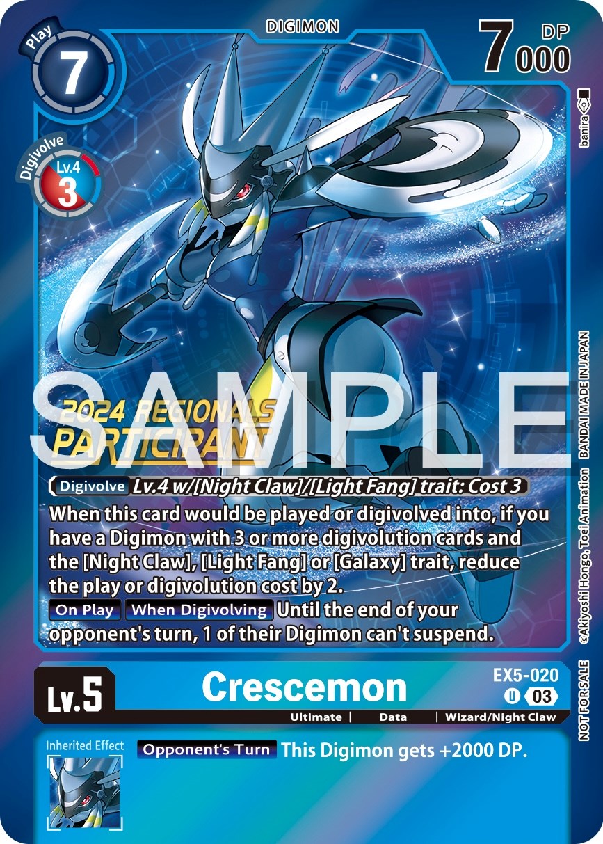 Crescemon [EX5-020] (2024 Regionals Participant) [Animal Colosseum Promos] | Anubis Games and Hobby