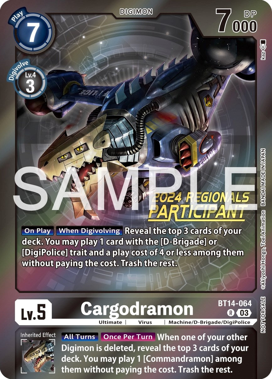 Cargodramon [BT14-064] (2024 Regionals Participant) [Blast Ace Promos] | Anubis Games and Hobby