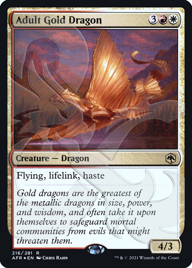 Adult Gold Dragon (Ampersand Promo) [Dungeons & Dragons: Adventures in the Forgotten Realms Promos] | Anubis Games and Hobby