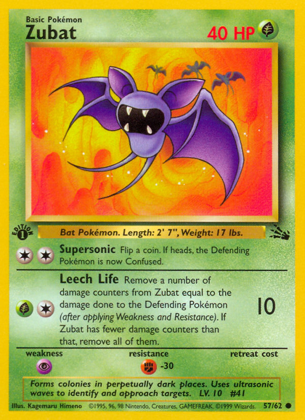 Zubat (57/62) [Fossil 1st Edition] | Anubis Games and Hobby