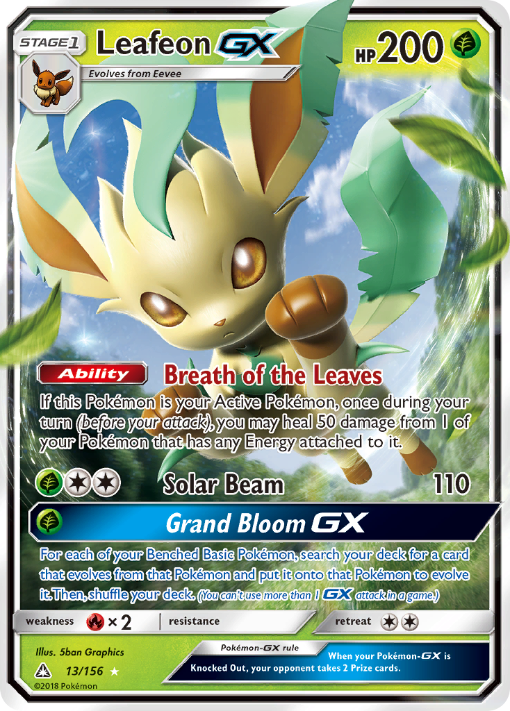 Leafeon GX (13/156) [Sun & Moon: Ultra Prism] | Anubis Games and Hobby