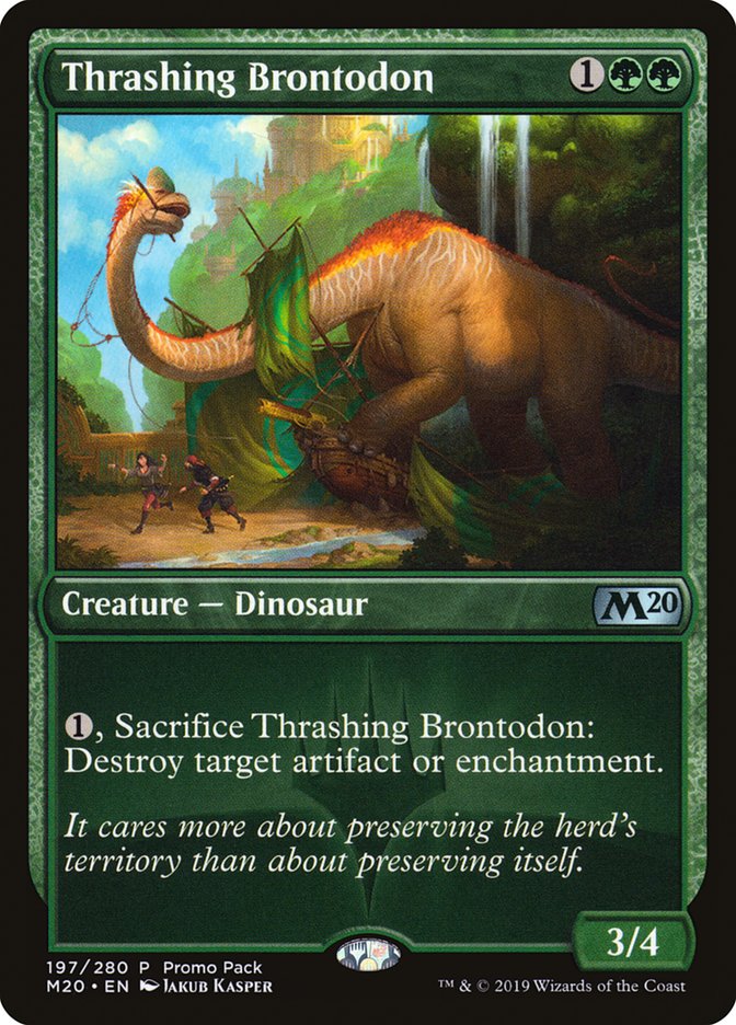 Thrashing Brontodon (Promo Pack) [Core Set 2020 Promos] | Anubis Games and Hobby