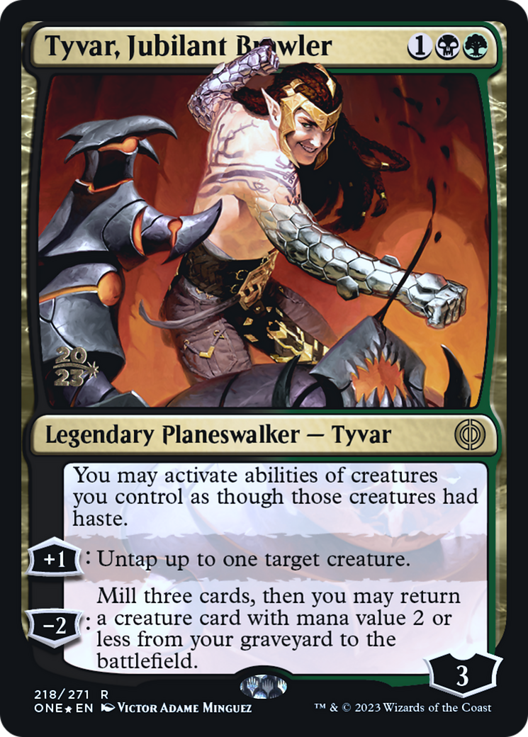 Tyvar, Jubilant Brawler [Phyrexia: All Will Be One Prerelease Promos] | Anubis Games and Hobby