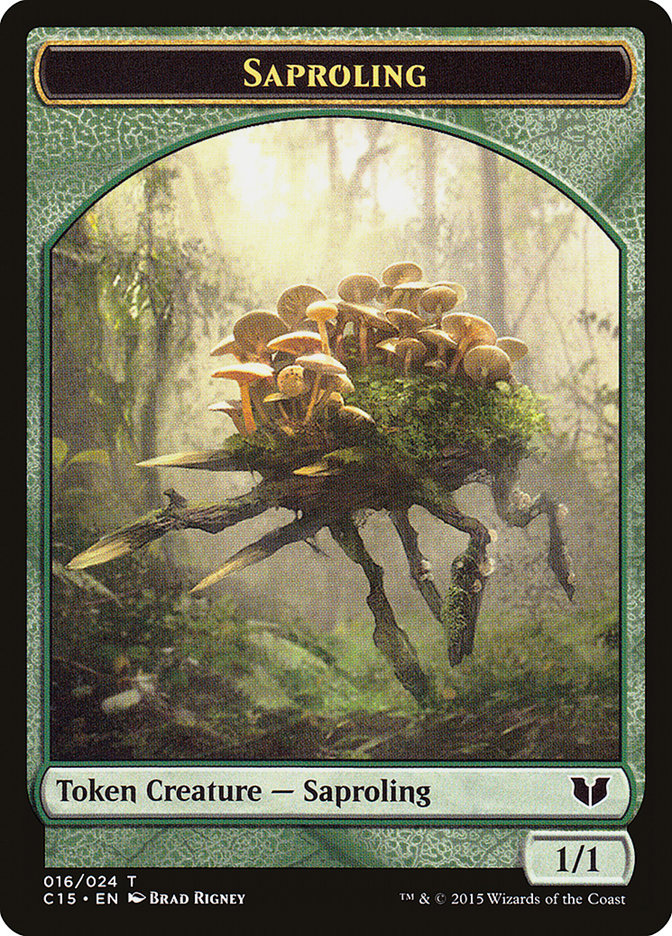 Elephant // Saproling Double-Sided Token [Commander 2015 Tokens] | Anubis Games and Hobby