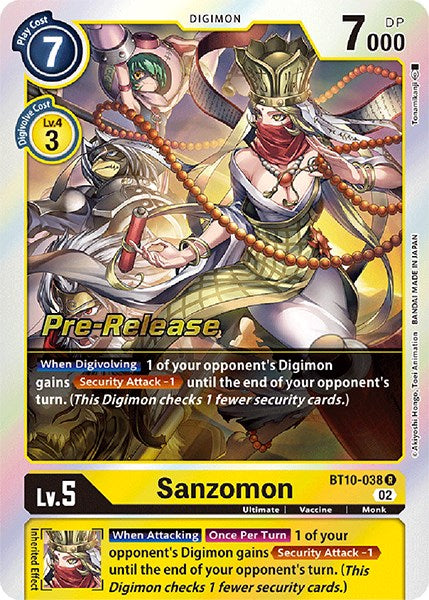 Sanzomon [BT10-038] [Xros Encounter Pre-Release Cards] | Anubis Games and Hobby