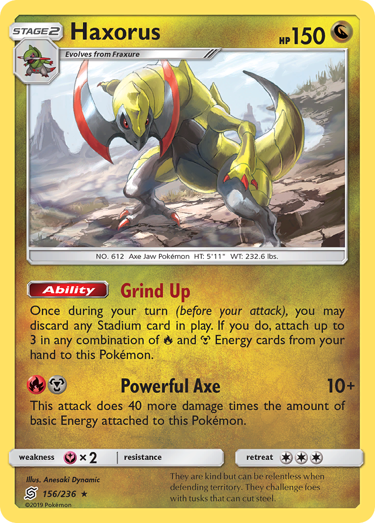 Haxorus (156/236) [Sun & Moon: Unified Minds] | Anubis Games and Hobby