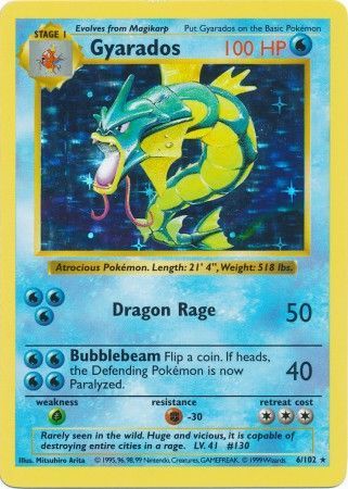 Gyarados (6/102) [Base Set Shadowless Unlimited] | Anubis Games and Hobby