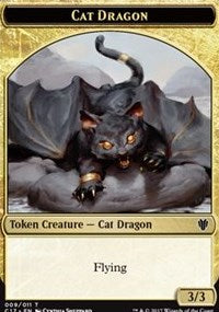 Cat Dragon // Dragon (006) Double-Sided Token [Commander 2017 Tokens] | Anubis Games and Hobby