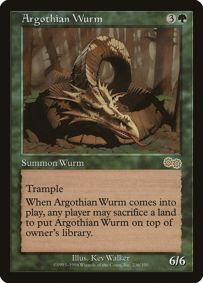 Argothian Wurm [Urza's Saga] | Anubis Games and Hobby