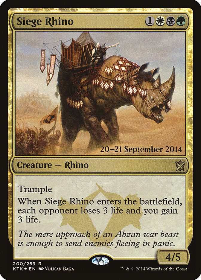 Siege Rhino [Khans of Tarkir Prerelease Promos] | Anubis Games and Hobby