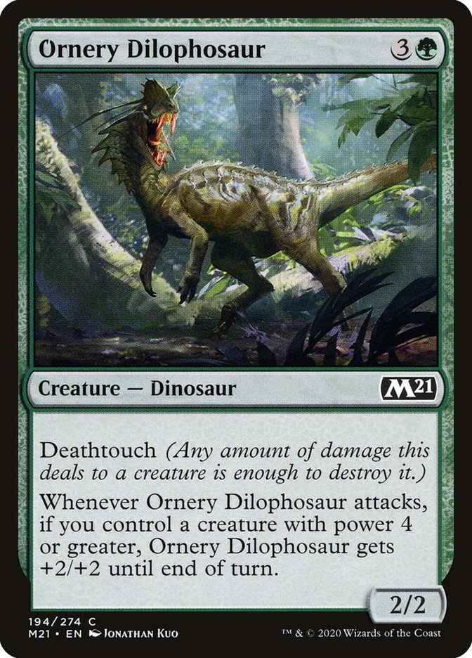 Ornery Dilophosaur [Core Set 2021] | Anubis Games and Hobby