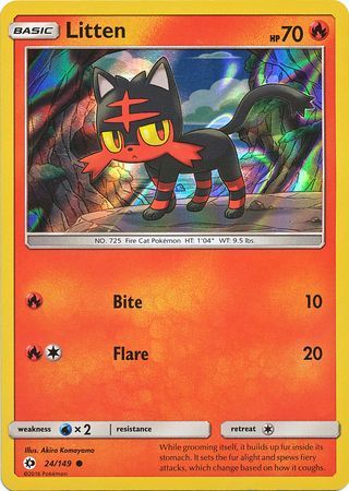 Litten (24/149) (Water Web Holo) [Sun & Moon: Base Set] | Anubis Games and Hobby