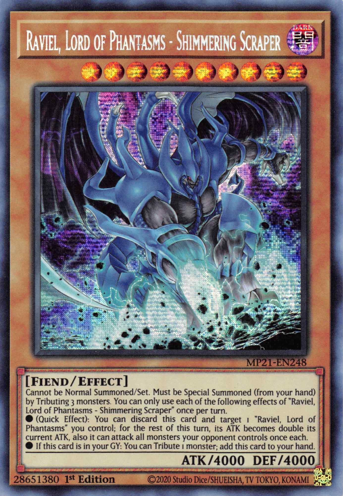 Raviel, Lord of Phantasms - Shimmering Scraper [MP21-EN248] Prismatic Secret Rare | Anubis Games and Hobby